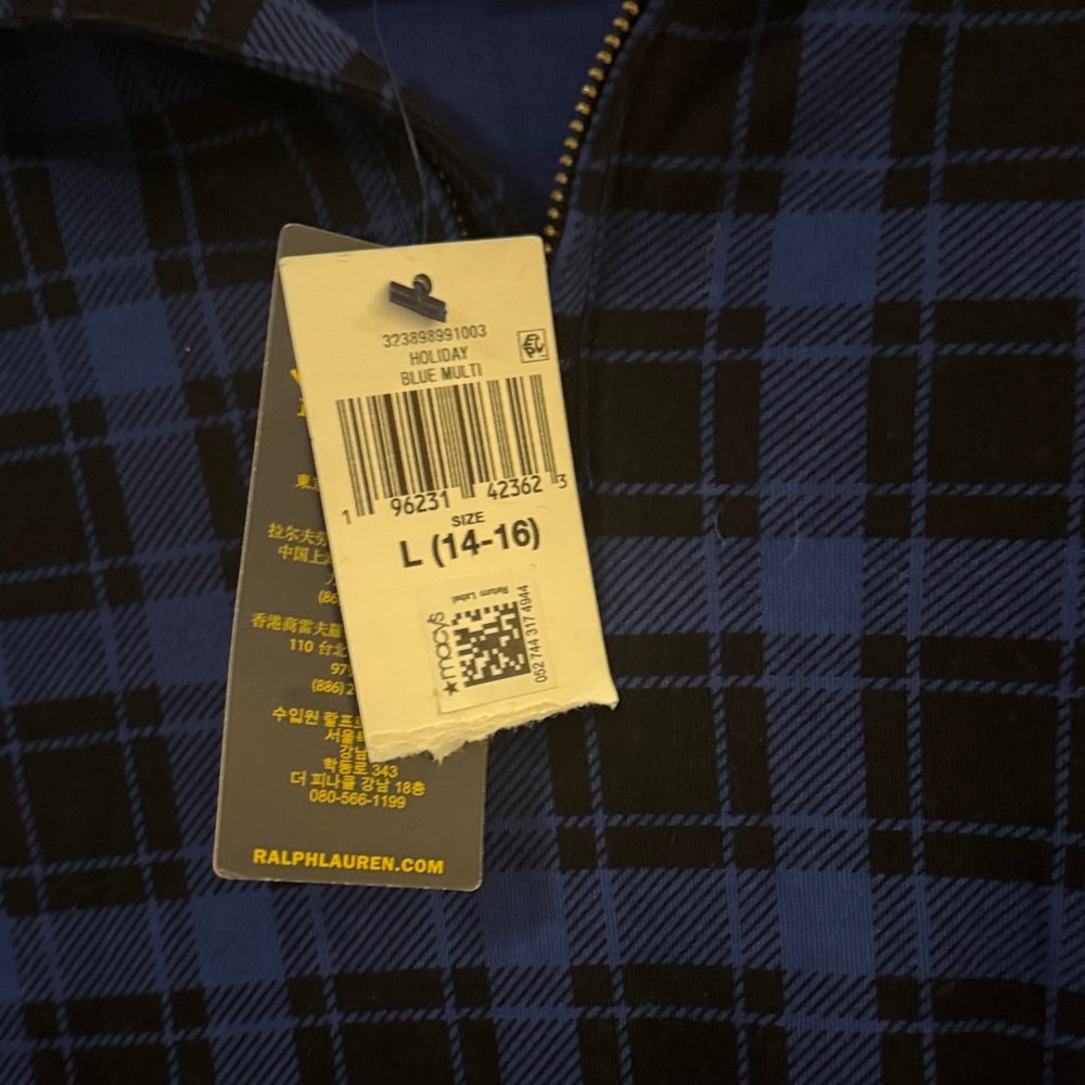Polo by Ralph Lauren Black and Blue Checkered Sweatshirt - Picture 3 of 5